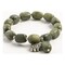 Earth's Jewels Semi-Precious New Jade Natural Green Bracelet, Flower Charm